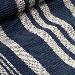 Irving Stripe Navy Handwoven Cotton Rug - DA2283 - 10x14