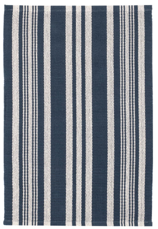 Irving Stripe Navy Handwoven Cotton Rug - DA2283 - 10x14