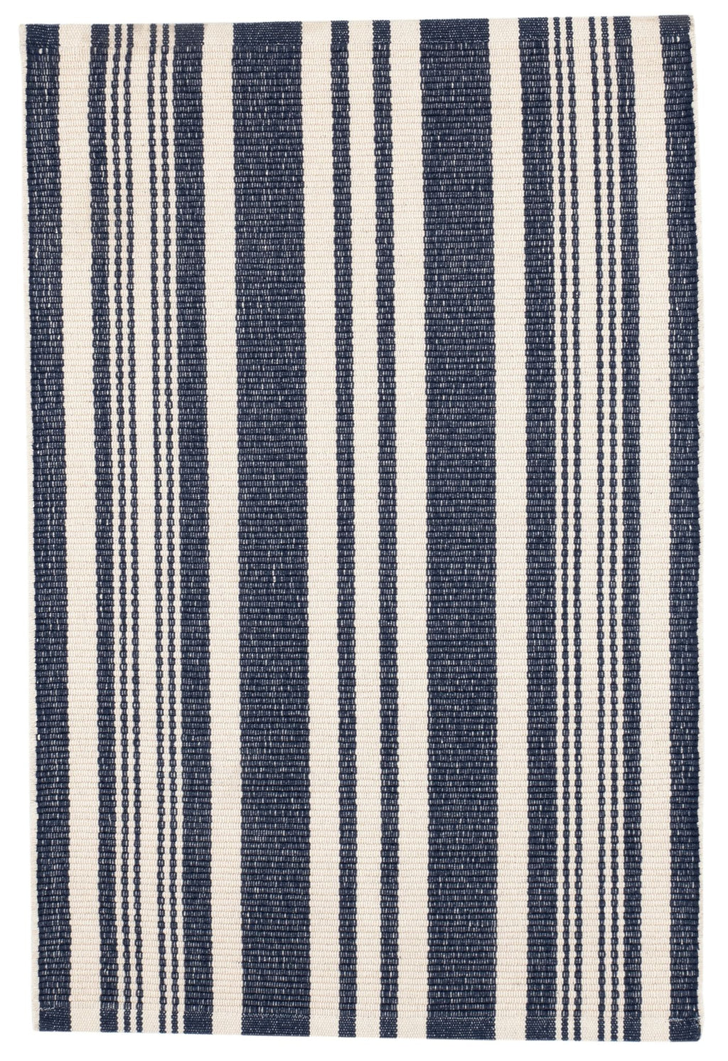 Irving Stripe Ivory Handwoven Cotton Rug - DA2284 - 10x14