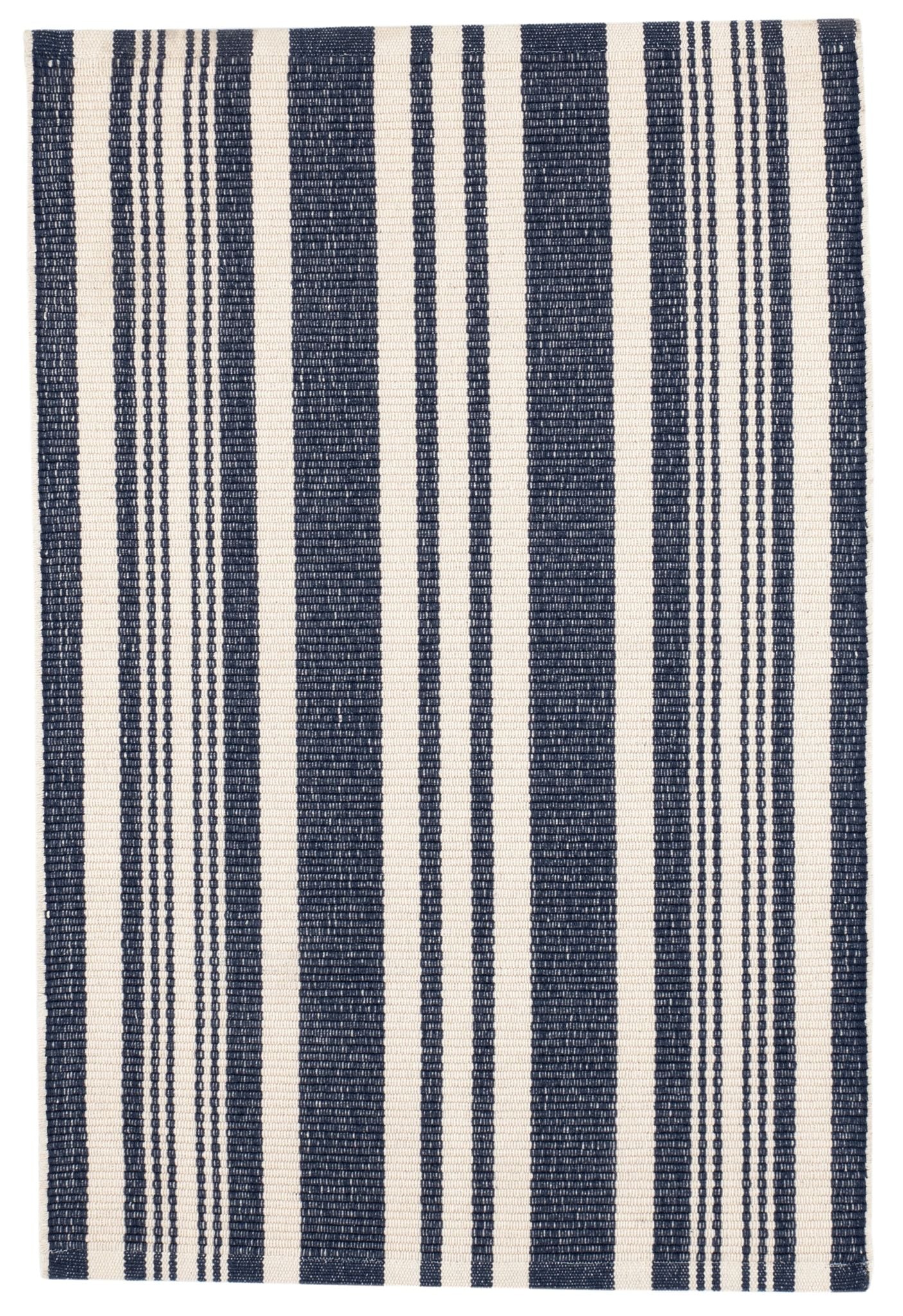 Irving Stripe Ivory Handwoven Cotton Rug - DA2284 - 10x14