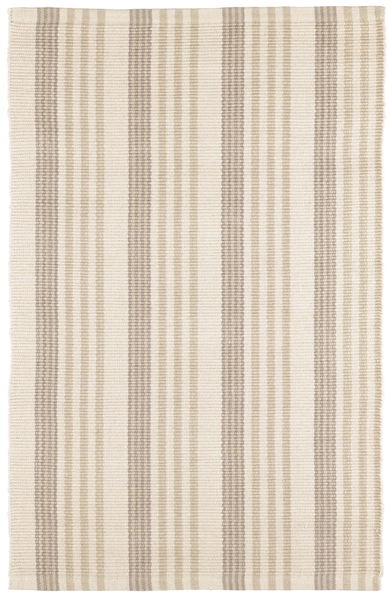 Putney Stripe Ivory Handwoven Cotton Rug - DA2296 - 10x14