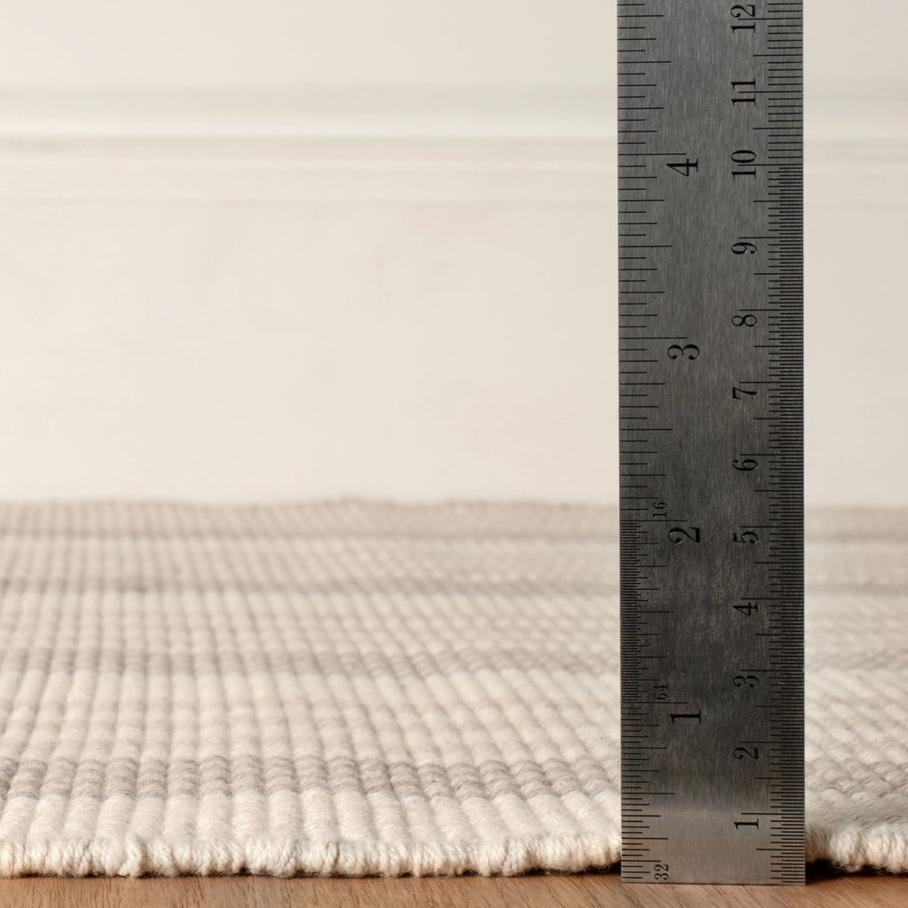 Putney Stripe Ivory Handwoven Cotton Rug - DA2296 - 10x14