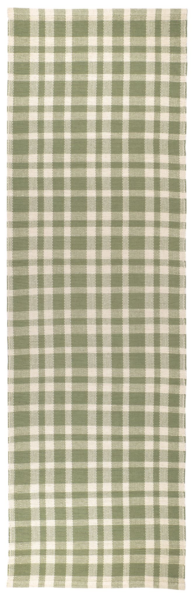 Tattersall Sage Handwoven Cotton Rug - DA2297 - Runner-2.5x8