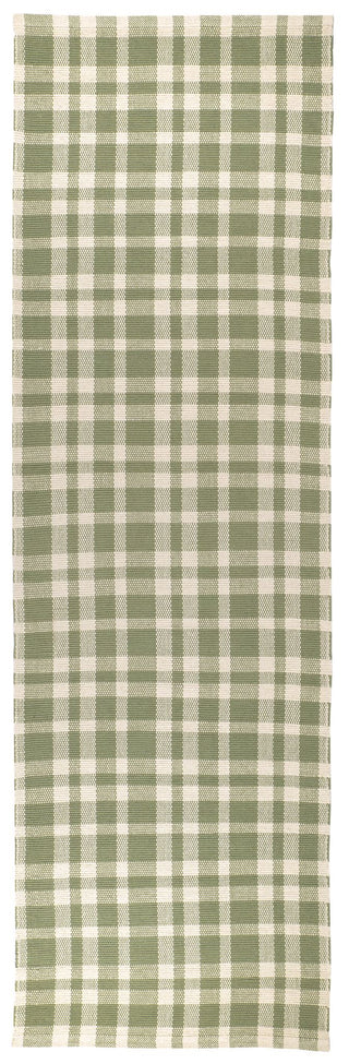 Tattersall Sage Handwoven Cotton Rug - DA2297 - Runner-2.5x8