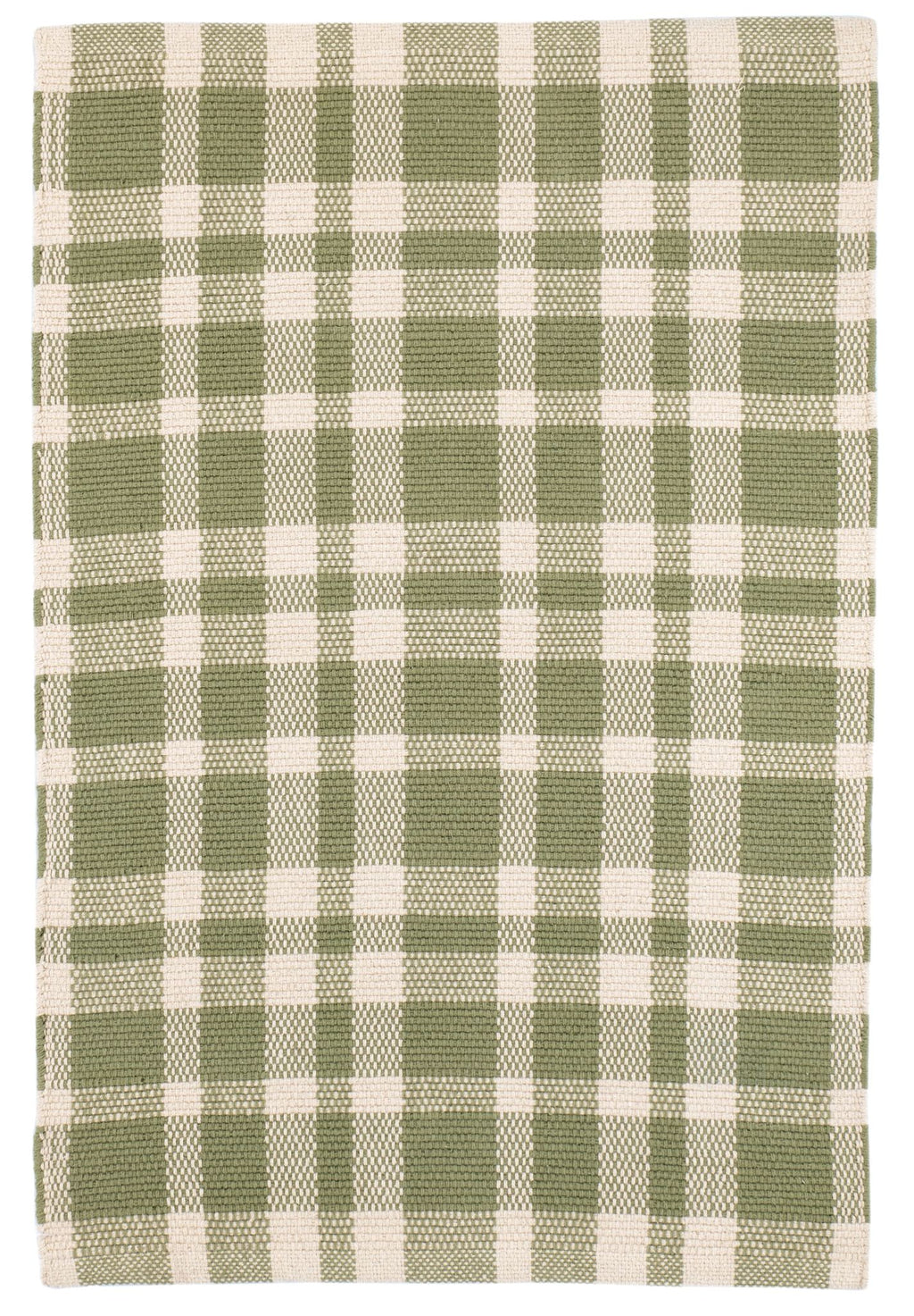 Tattersall Sage Handwoven Cotton Rug - DA2297 - 10x14