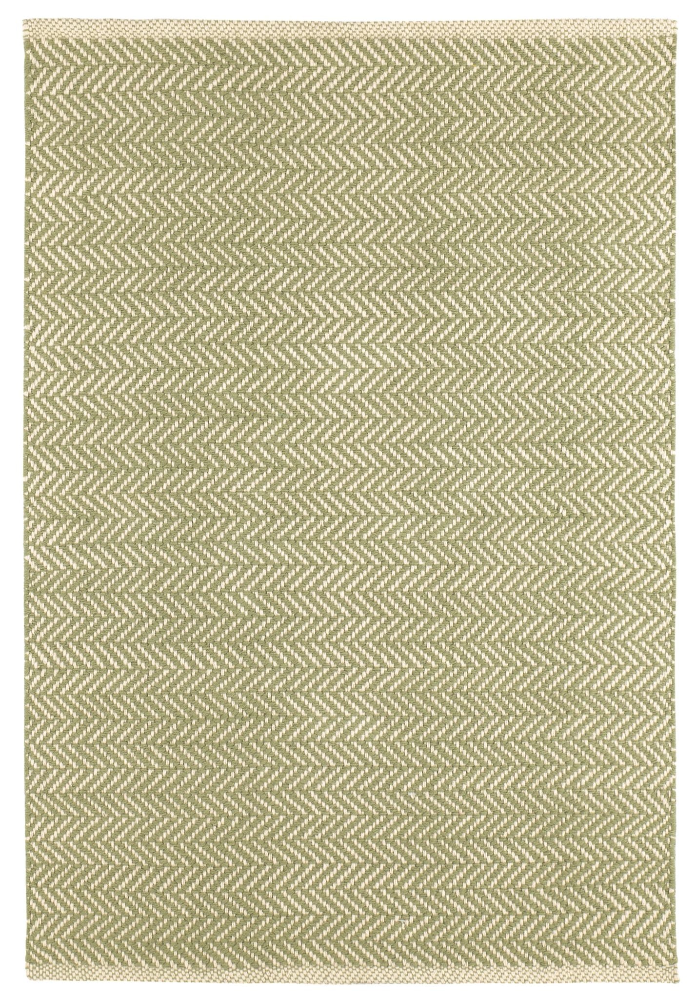 Herringbone Sage Handwoven Cotton Rug - DA2298 - 10x14