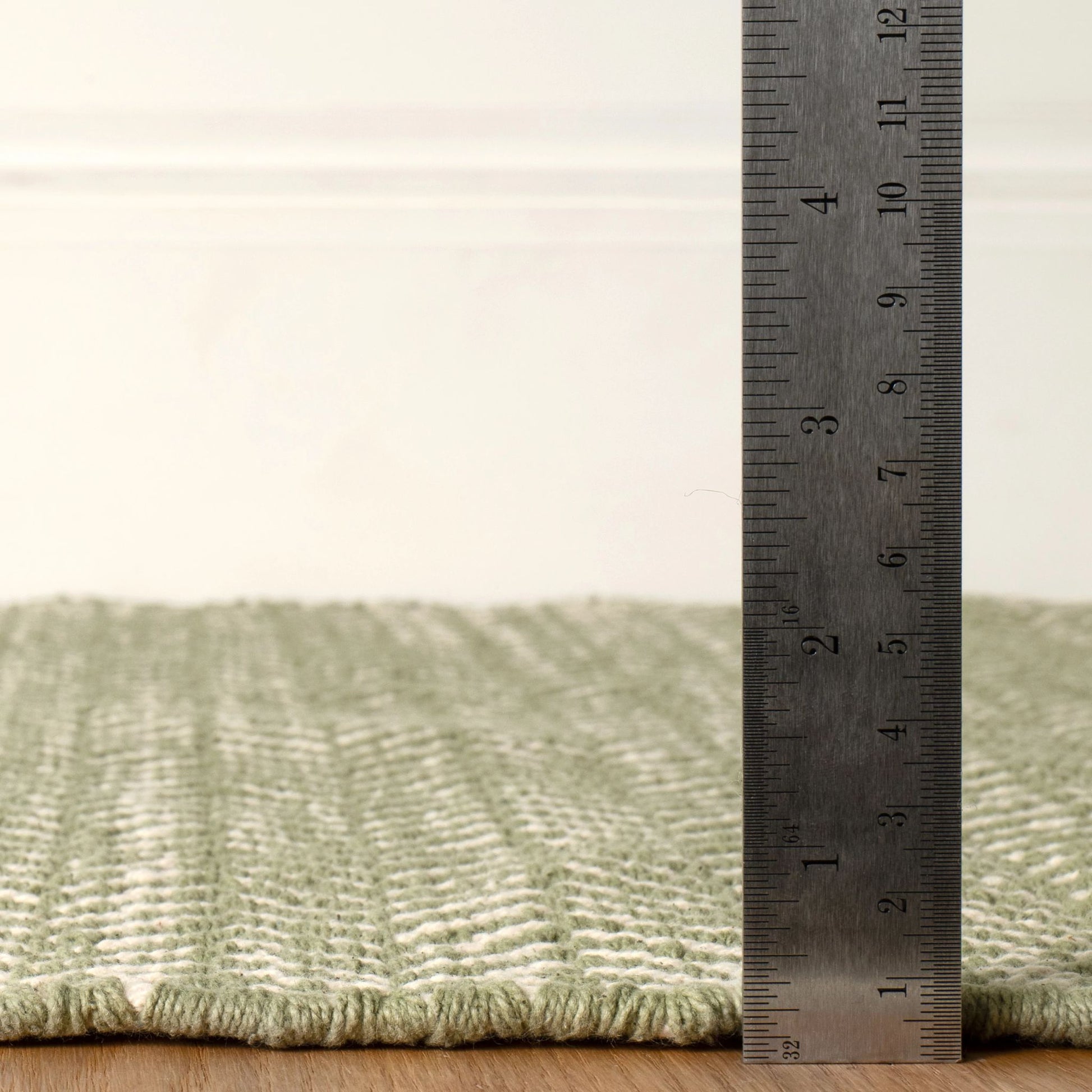 Herringbone Sage Handwoven Cotton Rug - DA2298 - 10x14