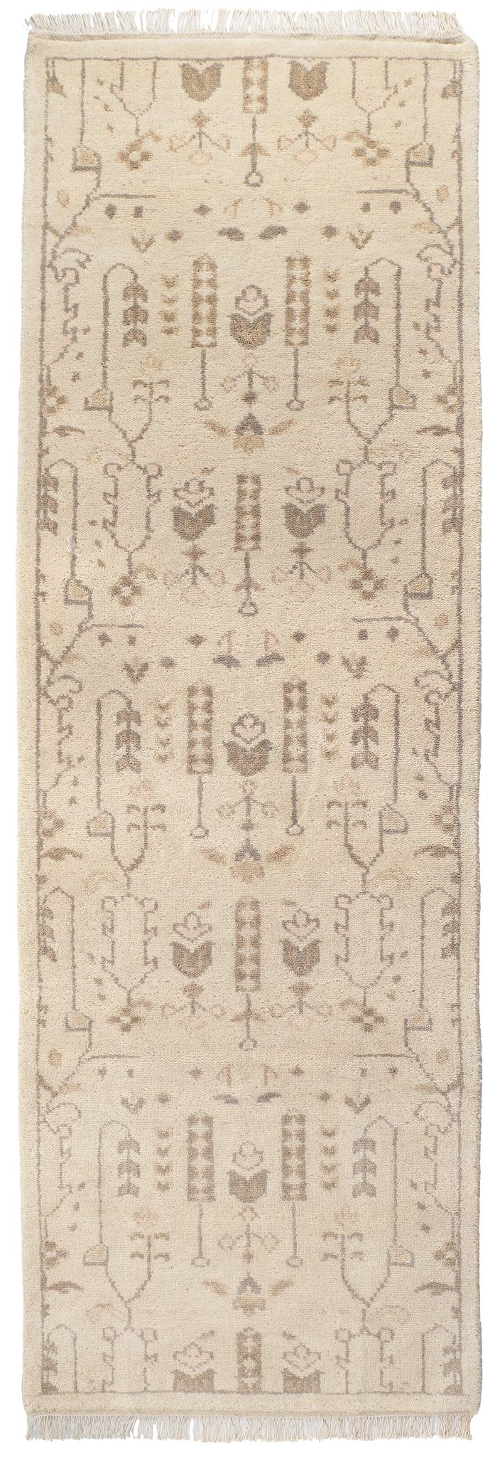 Dara Cream Hand Knotted Wool Rug - DA2306 - Runner-2.5x8