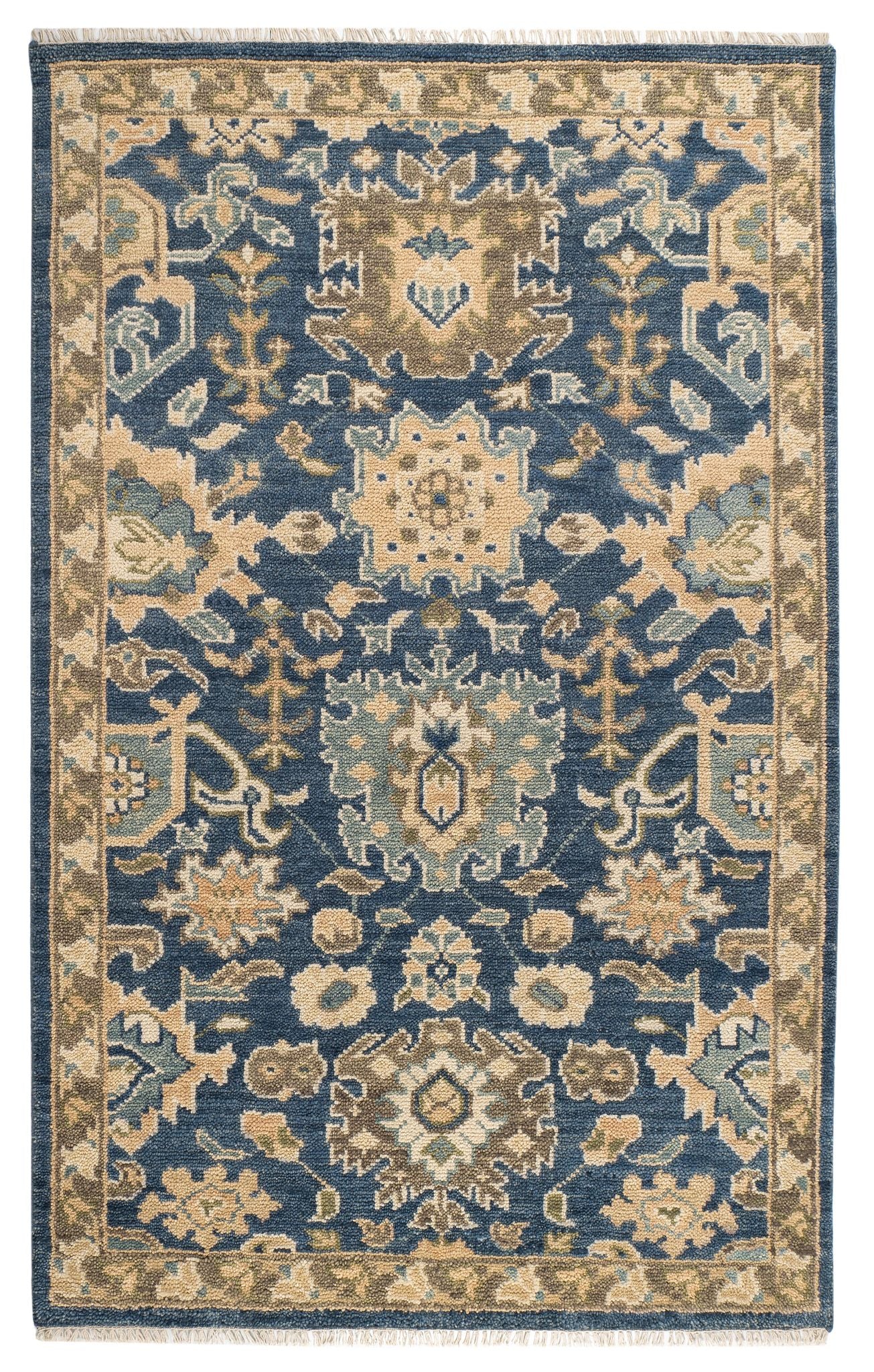 Camille Navy Hand Knotted Wool Rug - DA2314 - 10x14