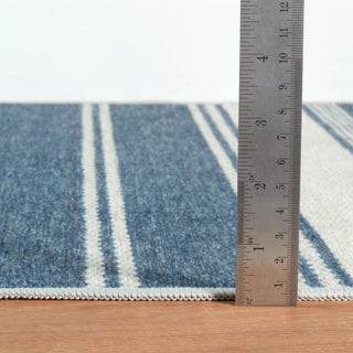 Bowman Stripe Blue Machine Washable Rug - DA2337 - 8x10