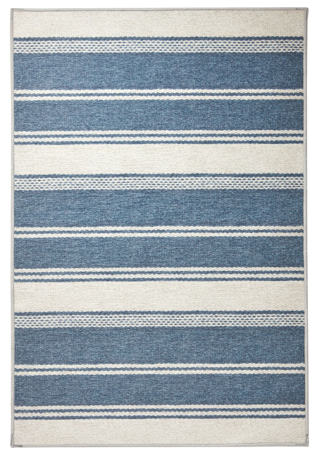 Bowman Stripe Blue Machine Washable Rug - DA2337 - 8x10