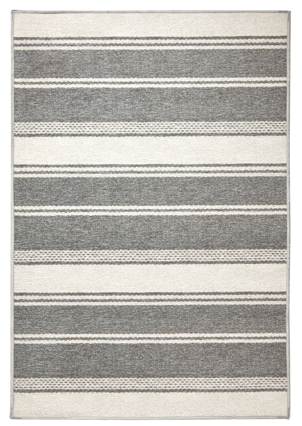 Bowman Stripe Grey Machine Washable Rug - DA2338 - 8x10