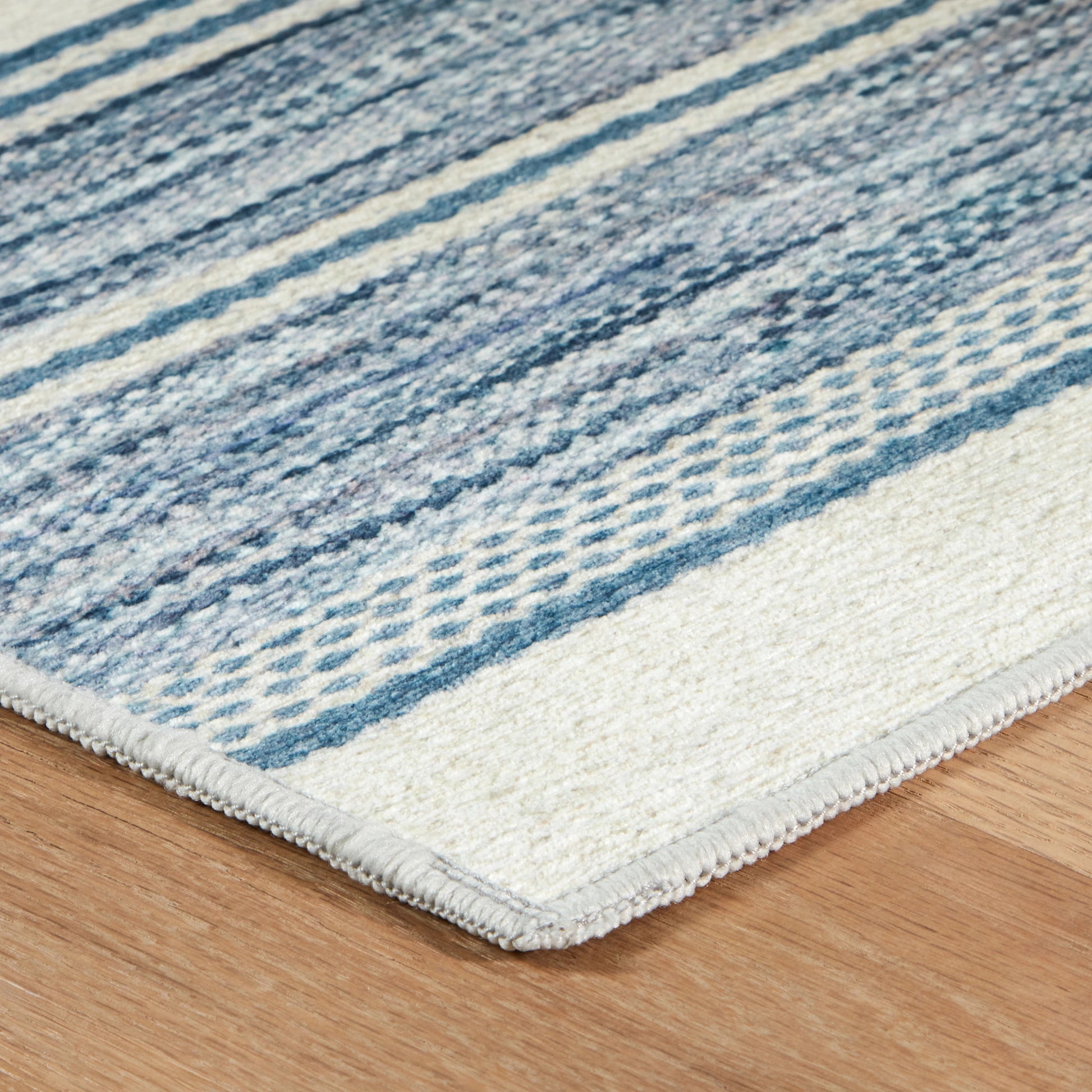 Ellington Stripe Blue Machine Washable Rug - DA2339 - 8x10