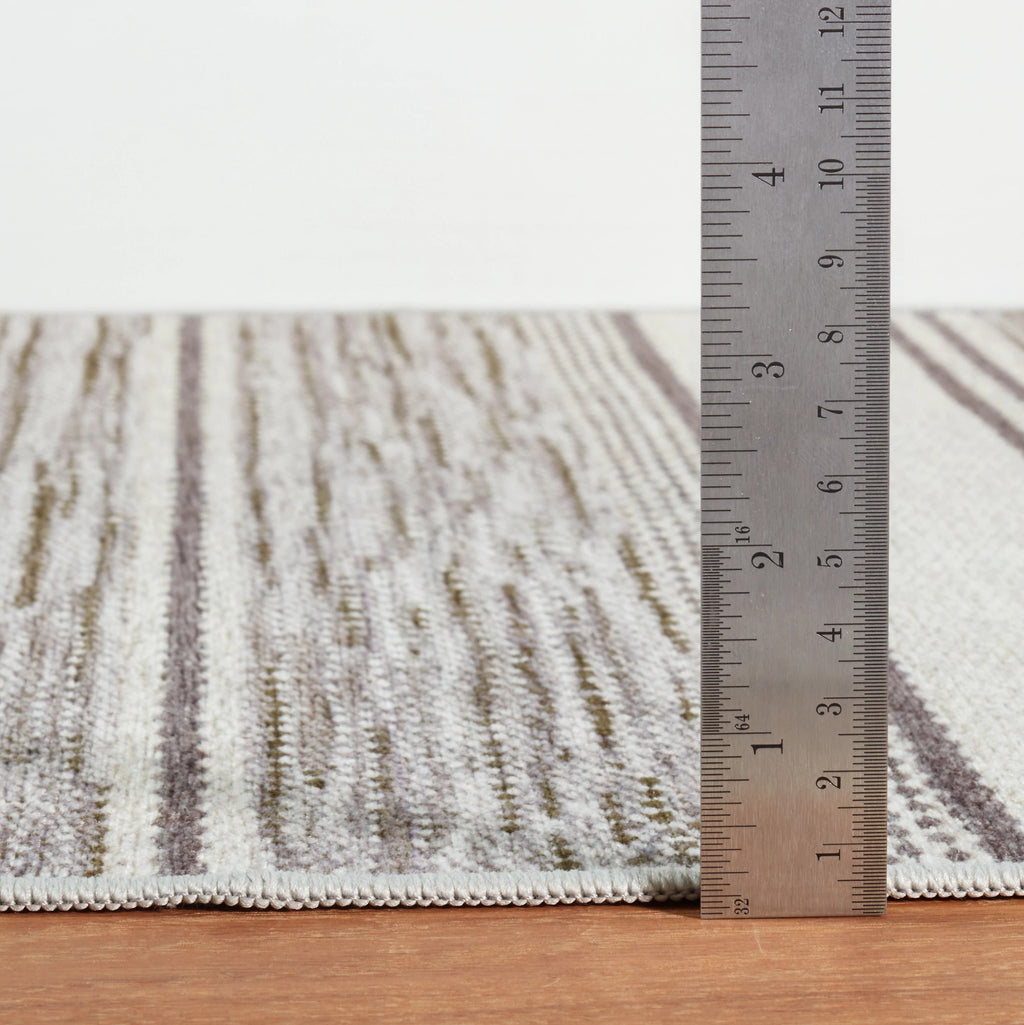 Ellington Stripe Grey Machine Washable Rug - DA2340 - 8x10