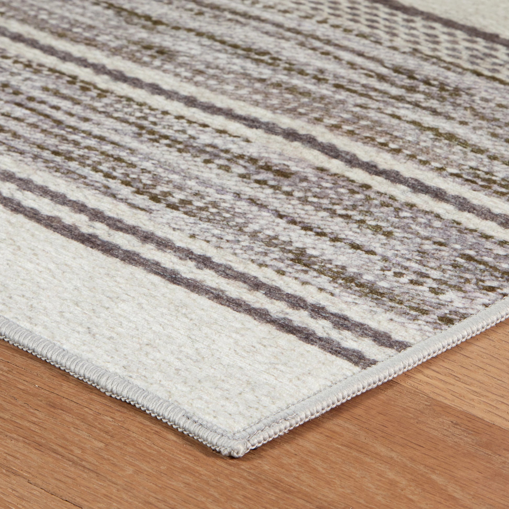 Ellington Stripe Grey Machine Washable Rug - DA2340 - 8x10