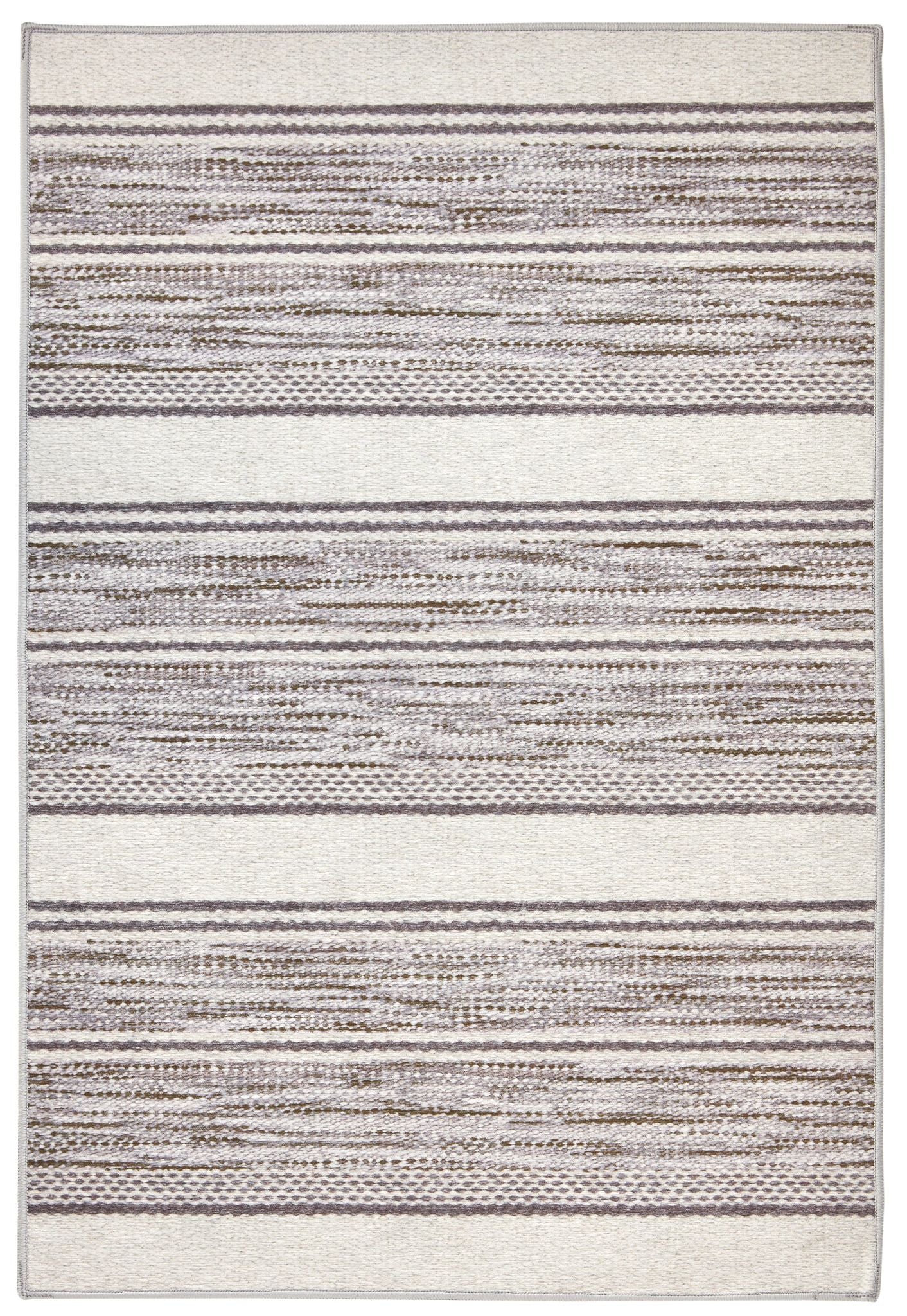 Ellington Stripe Grey Machine Washable Rug - DA2340 - 8x10