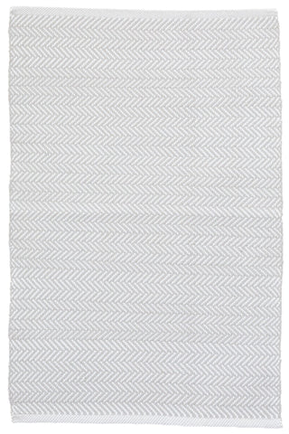 Herringbone Pearl Grey/White Handwoven Indoor/Outdoor Rug - DA287 - 10x14
