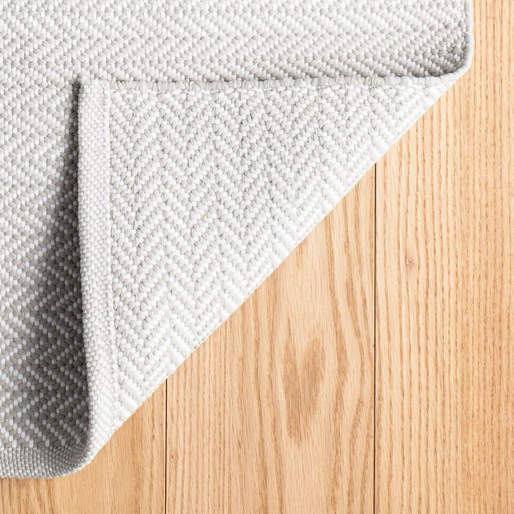 Herringbone Pearl Grey/White Handwoven Indoor/Outdoor Rug - DA287 - Runner-2.5x18