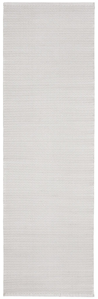 Herringbone Pearl Grey/White Handwoven Indoor/Outdoor Rug - DA287 - Runner-2.5x18