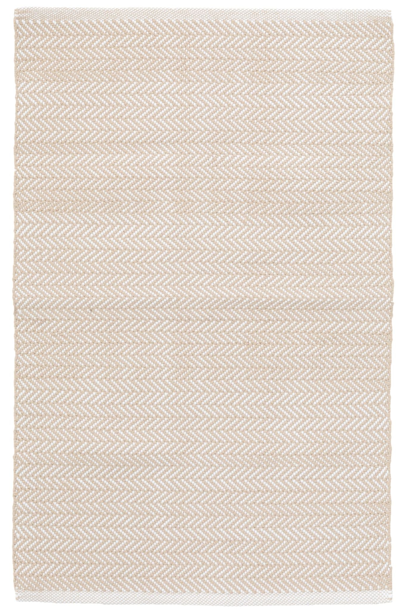 Herringbone Linen/White Handwoven Indoor/Outdoor Rug - DA291 - 10x14