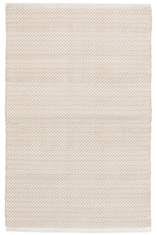 Herringbone Linen/White Handwoven Indoor/Outdoor Rug - DA291 - 10x14