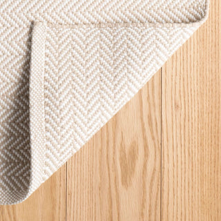 Herringbone Linen/White Handwoven Indoor/Outdoor Rug - DA291 - Runner-2.5x18