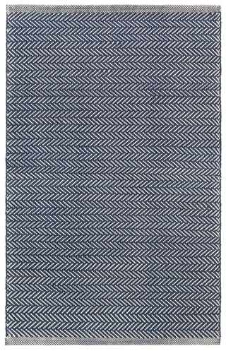 Herringbone Navy/Ivory Handwoven Indoor/Outdoor Rug - DA389 - Runner-2.5x18
