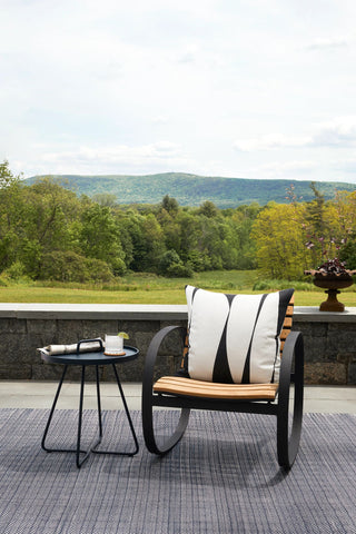 Herringbone Navy/Ivory Handwoven Indoor/Outdoor Rug - DA389 - Runner-2.5x18