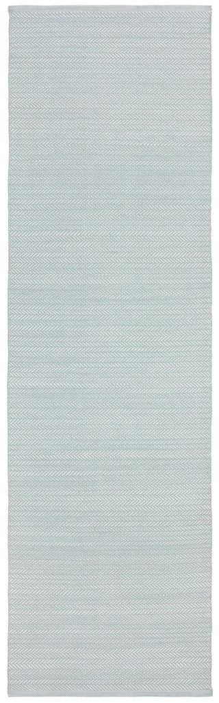 Herringbone Light Blue/Ivory Handwoven Indoor/Outdoor Rug - DA392 - Runner-2.5x18