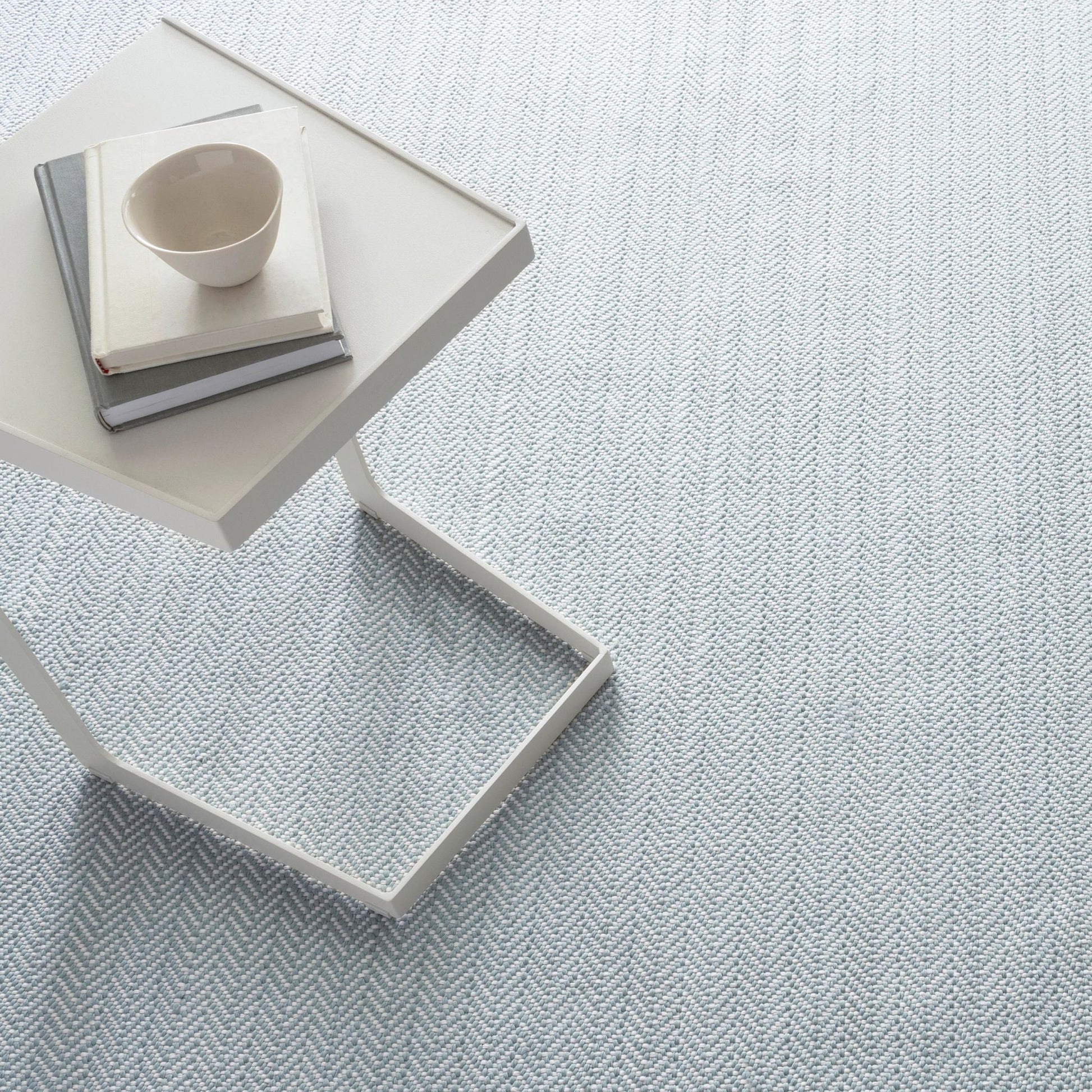 Herringbone Light Blue/Ivory Handwoven Indoor/Outdoor Rug - DA392 - Runner-2.5x18
