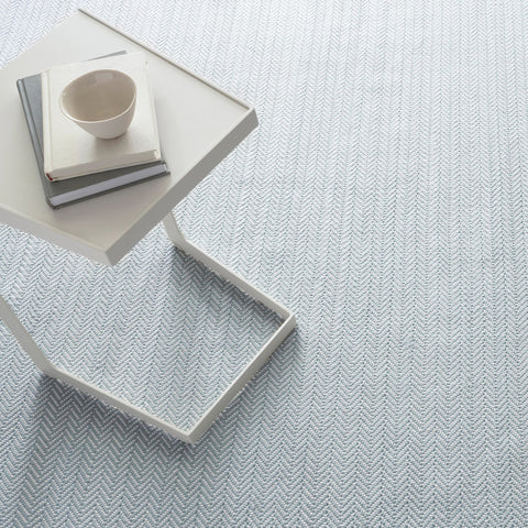 Herringbone Light Blue/Ivory Handwoven Indoor/Outdoor Rug - DA392 - Runner-2.5x18