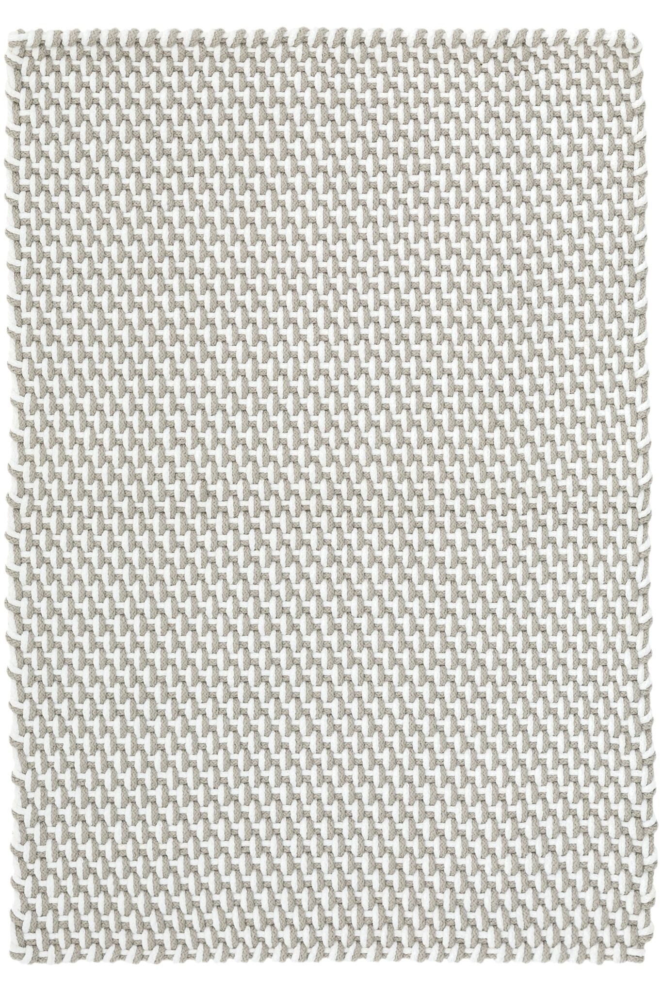 Two-Tone Rope Platinum/White Handwoven Indoor/Outdoor Rug - DA410 - Runner-2.5x18