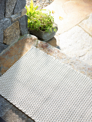 Two-Tone Rope Platinum/White Handwoven Indoor/Outdoor Rug - DA410 - Runner-2.5x18