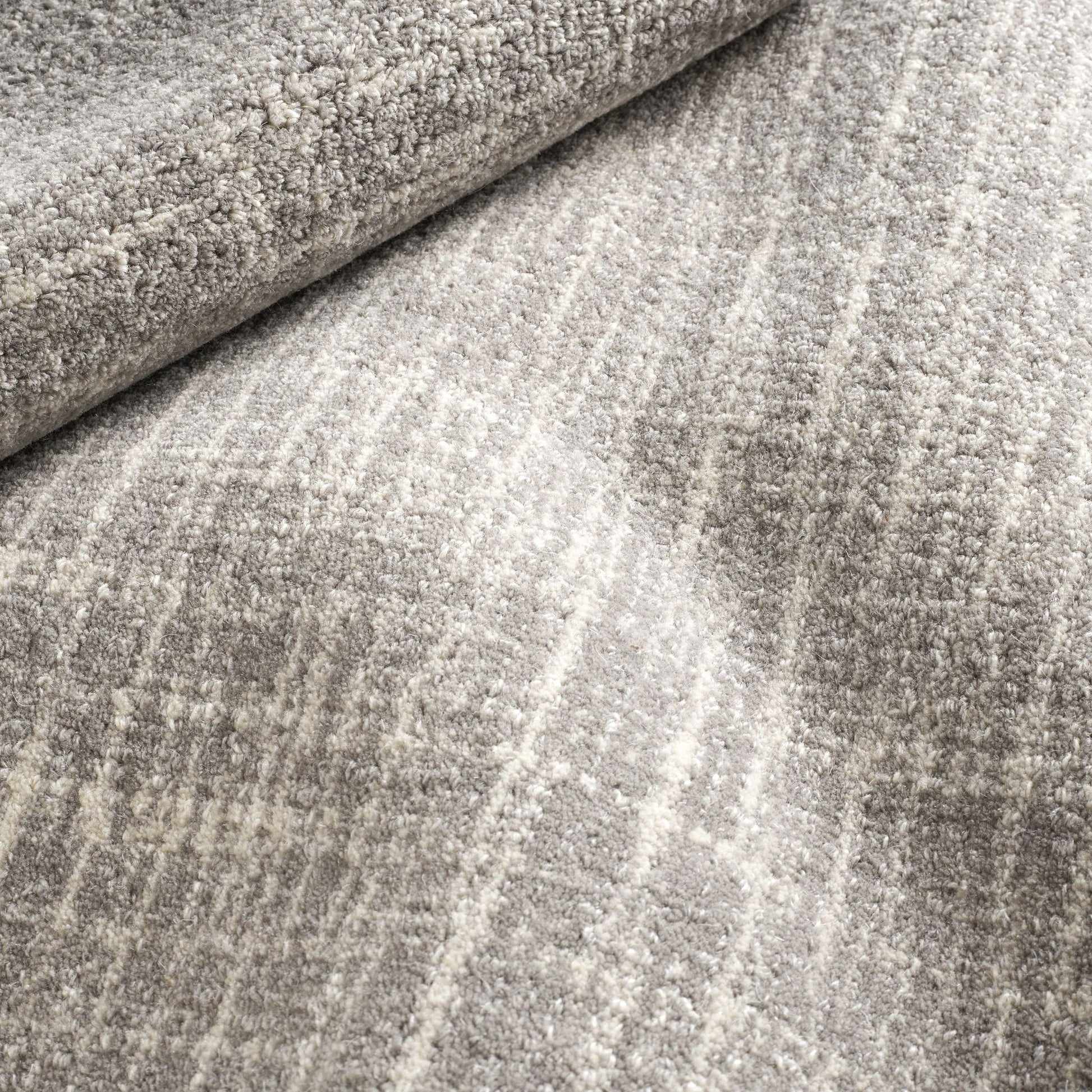 Crosshatch Dove Grey Hand Micro Hooked Wool Rug - DA65 - 10x14