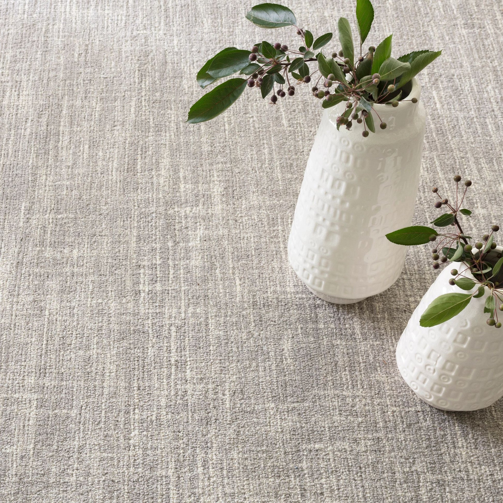 Crosshatch Dove Grey Hand Micro Hooked Wool Rug - DA65 - 10x14
