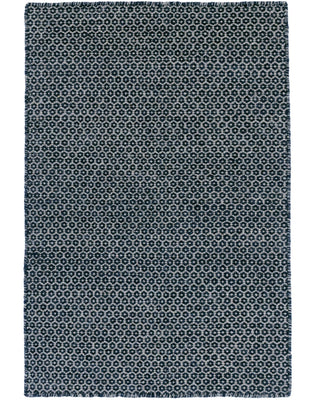 Honeycomb Indigo/Grey Handwoven Wool Rug - DA788 - 10x14