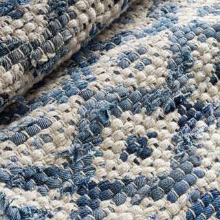 Denim Rag Diamond Ivory Handwoven Cotton Rug - DA789 - 10x14