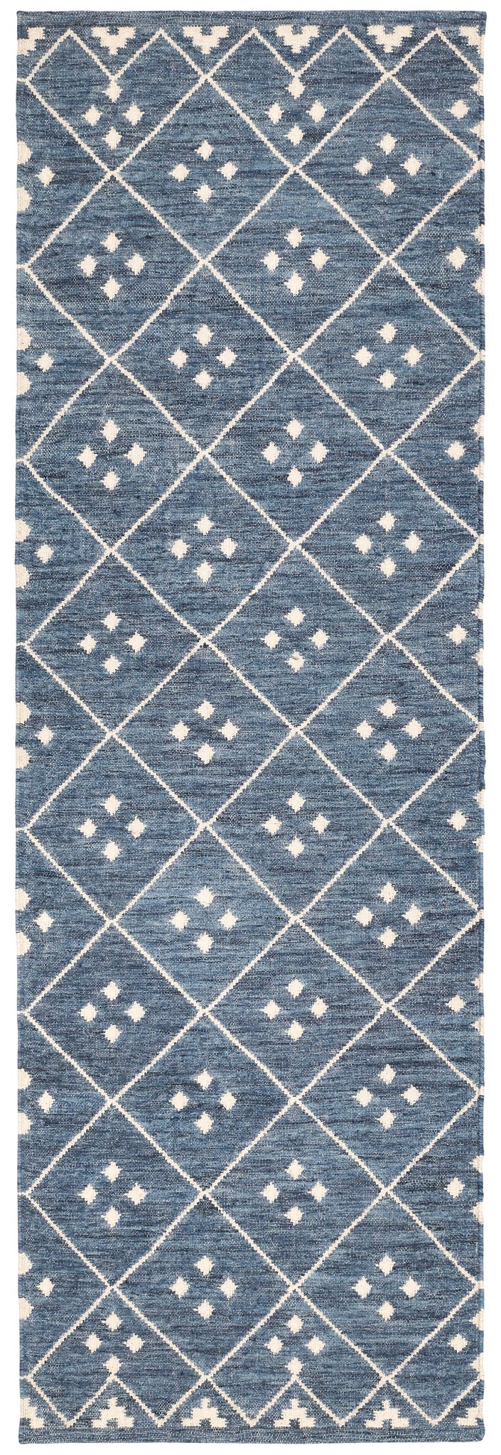 Kota Indigo Handwoven Wool Rug - DA853 - Runner-2.5x8