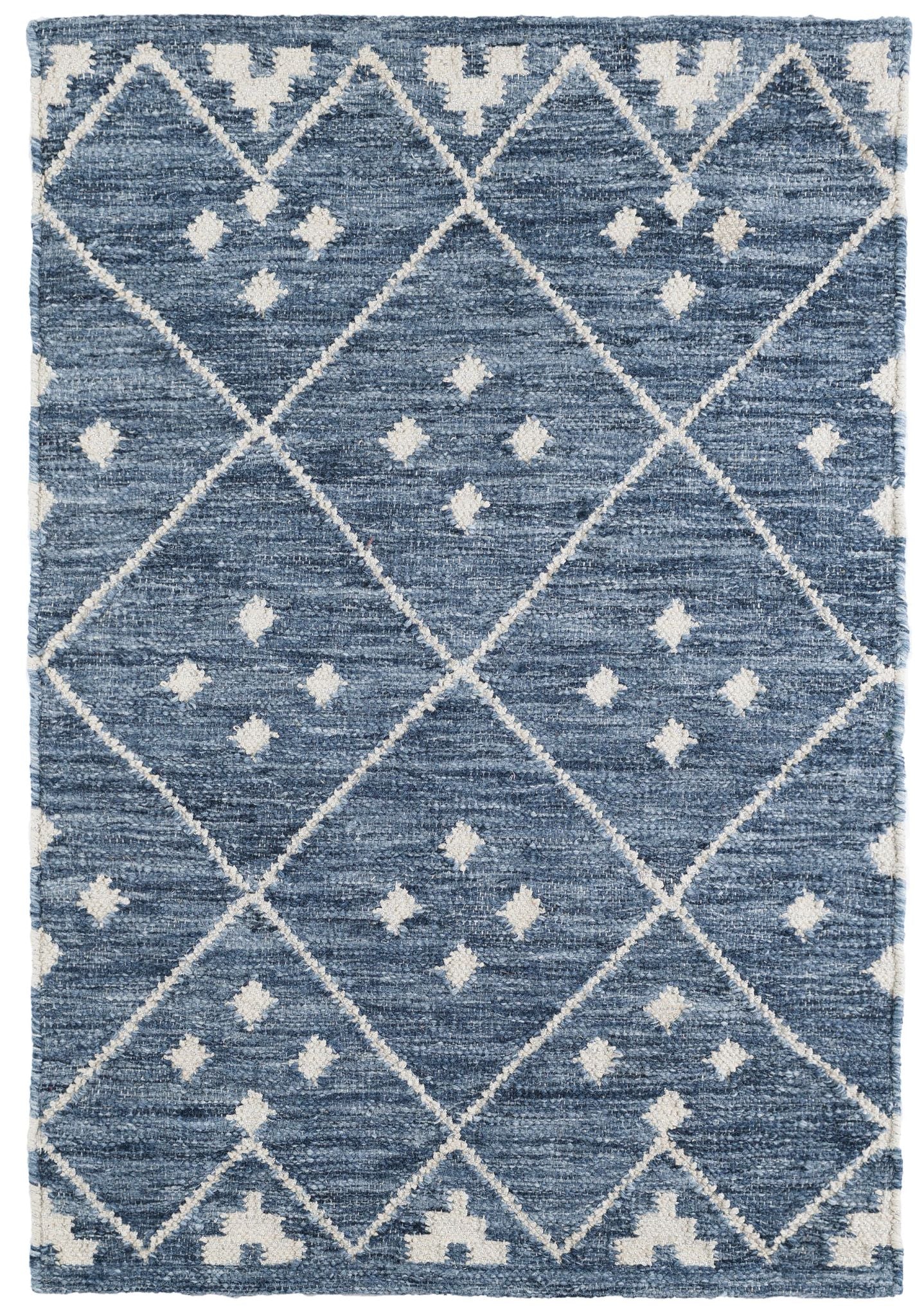 Kota Indigo Handwoven Wool Rug - DA853 - 10x14