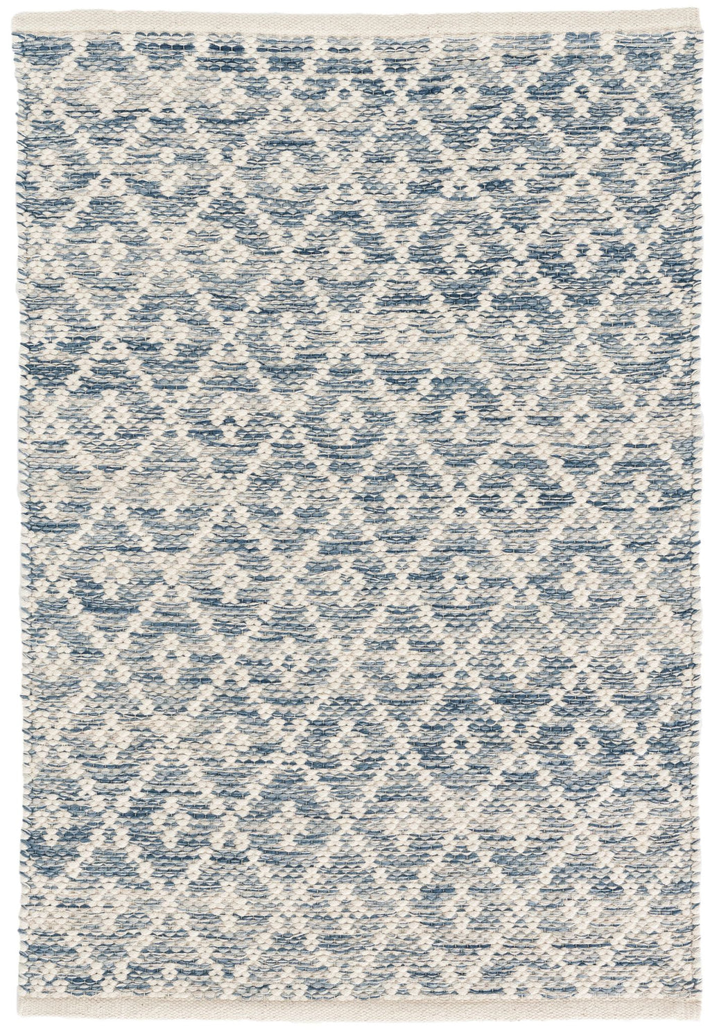 Melange Diamond Blue Handwoven Cotton Rug - DA887 - 9x12