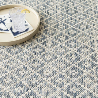 Melange Diamond Blue Handwoven Cotton Rug - DA887 - 9x12