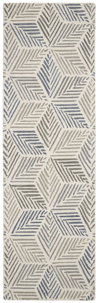 Karari Blue Hand Hooked Wool Rug - DA897 - Runner-2.5x8