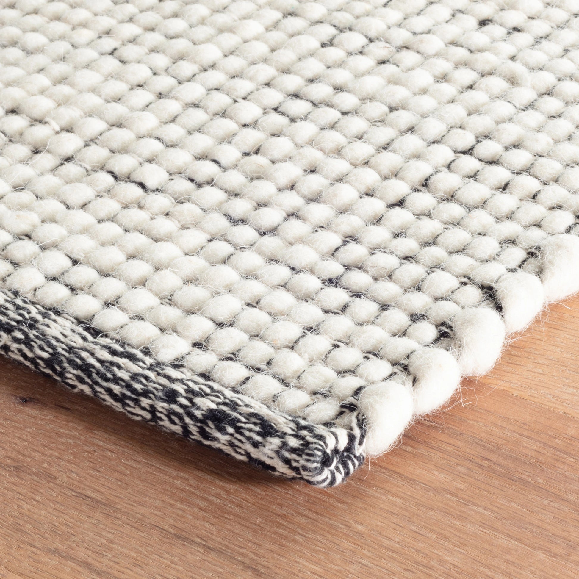 Network Black Handwoven Wool Rug - DA919 - 10x14