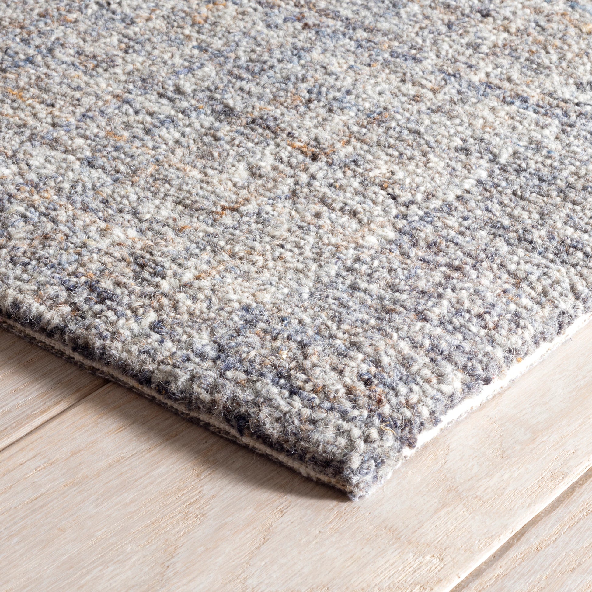 Harris Blue/Brown Hand Micro Hooked Wool Rug - DA922 - 10x14