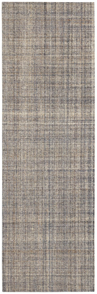Harris Blue/Brown Hand Micro Hooked Wool Rug - DA922 - Runner-2.5x8