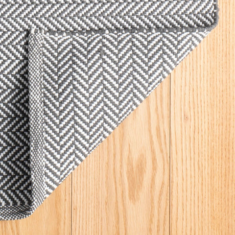 Herringbone Shale Handwoven Cotton Rug - DA958 - Runner-2.5x12