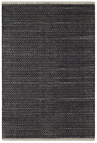 Herringbone Black Handwoven Cotton Rug - DA970 - 10x14