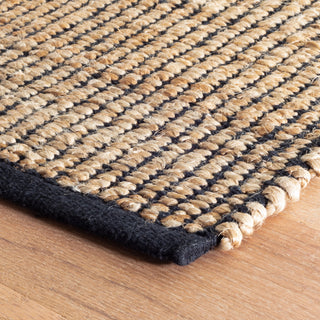 Gridwork Black Handwoven Jute Rug - DA975 - 12x16