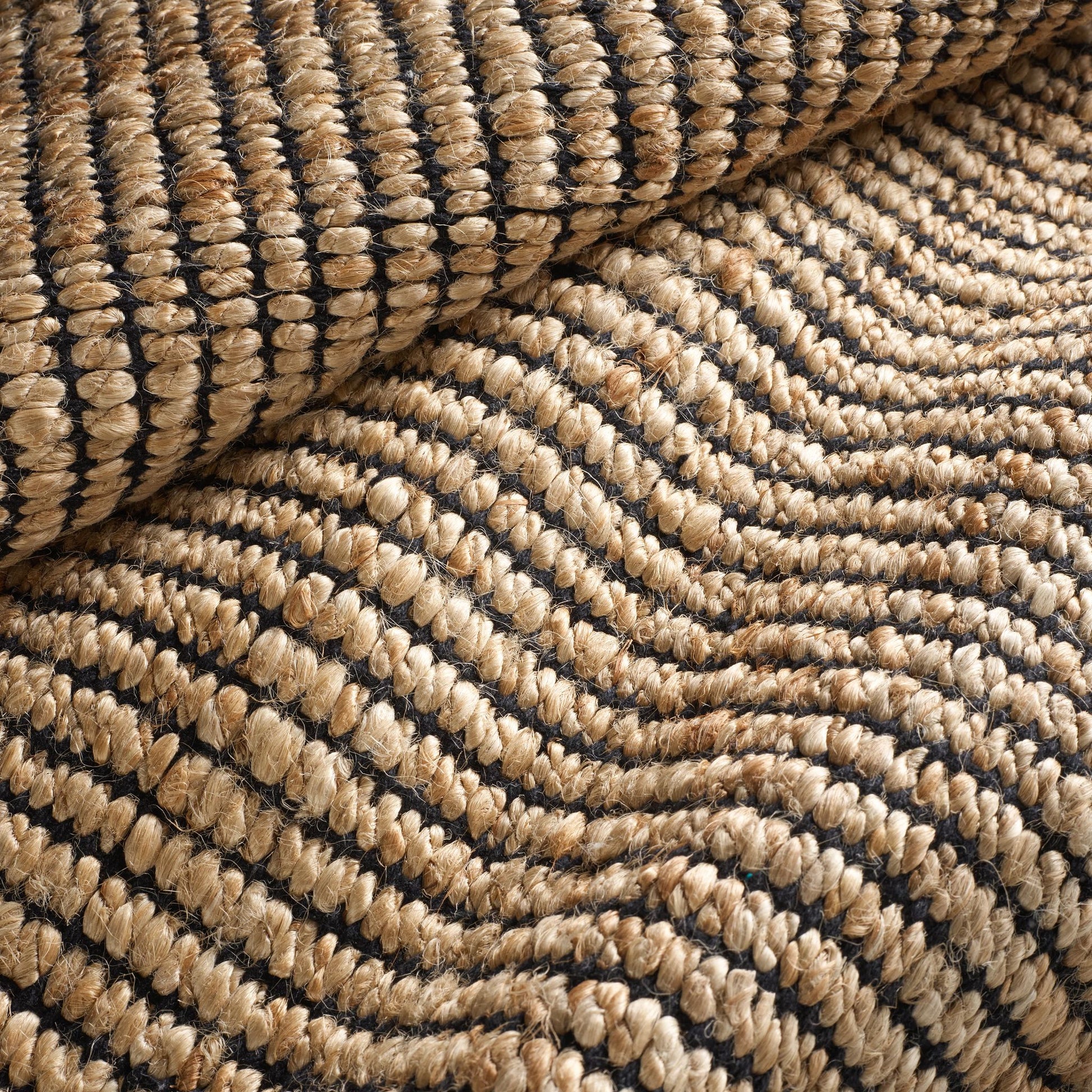 Gridwork Black Handwoven Jute Rug - DA975 - 12x16