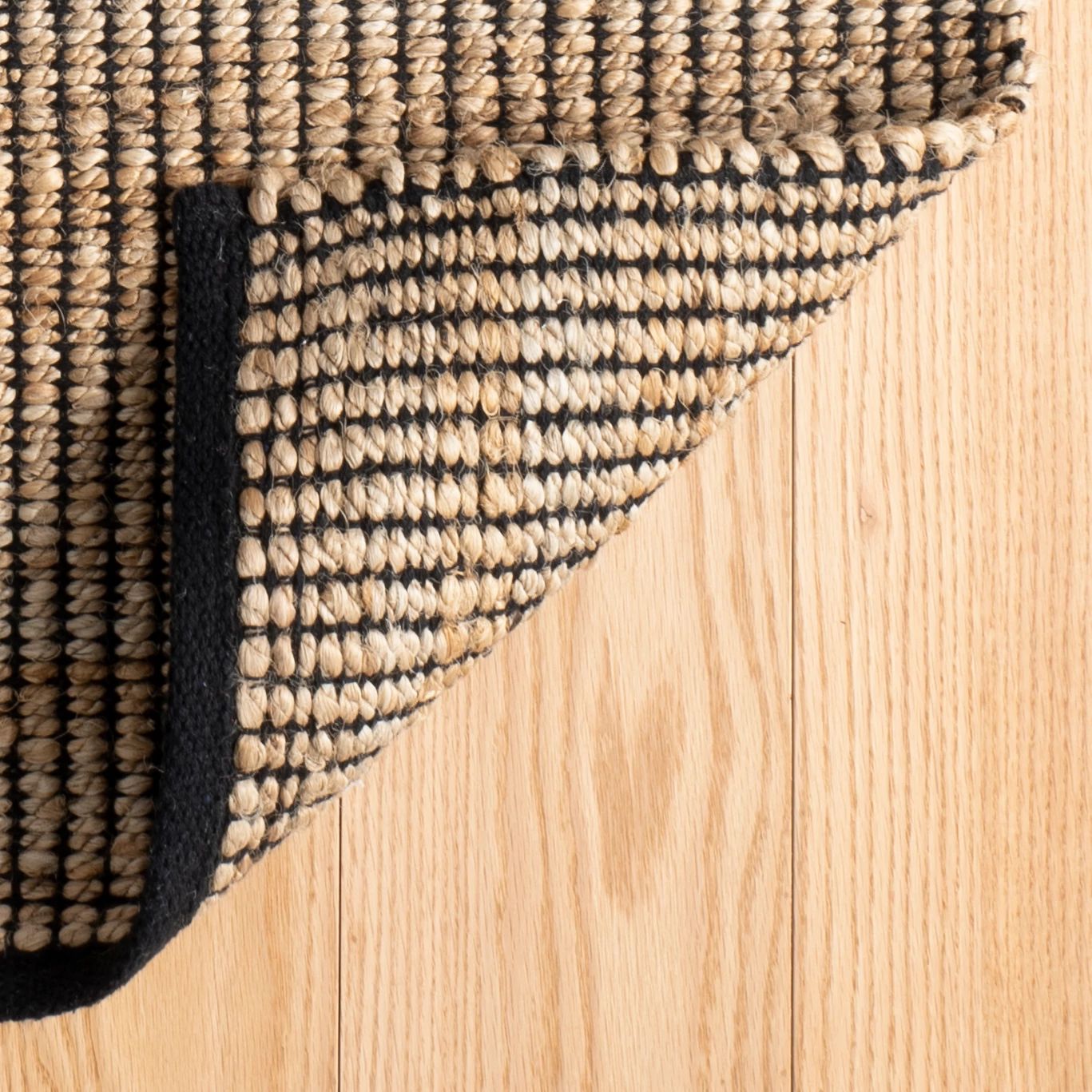 Gridwork Black Handwoven Jute Rug - DA975 - 12x16